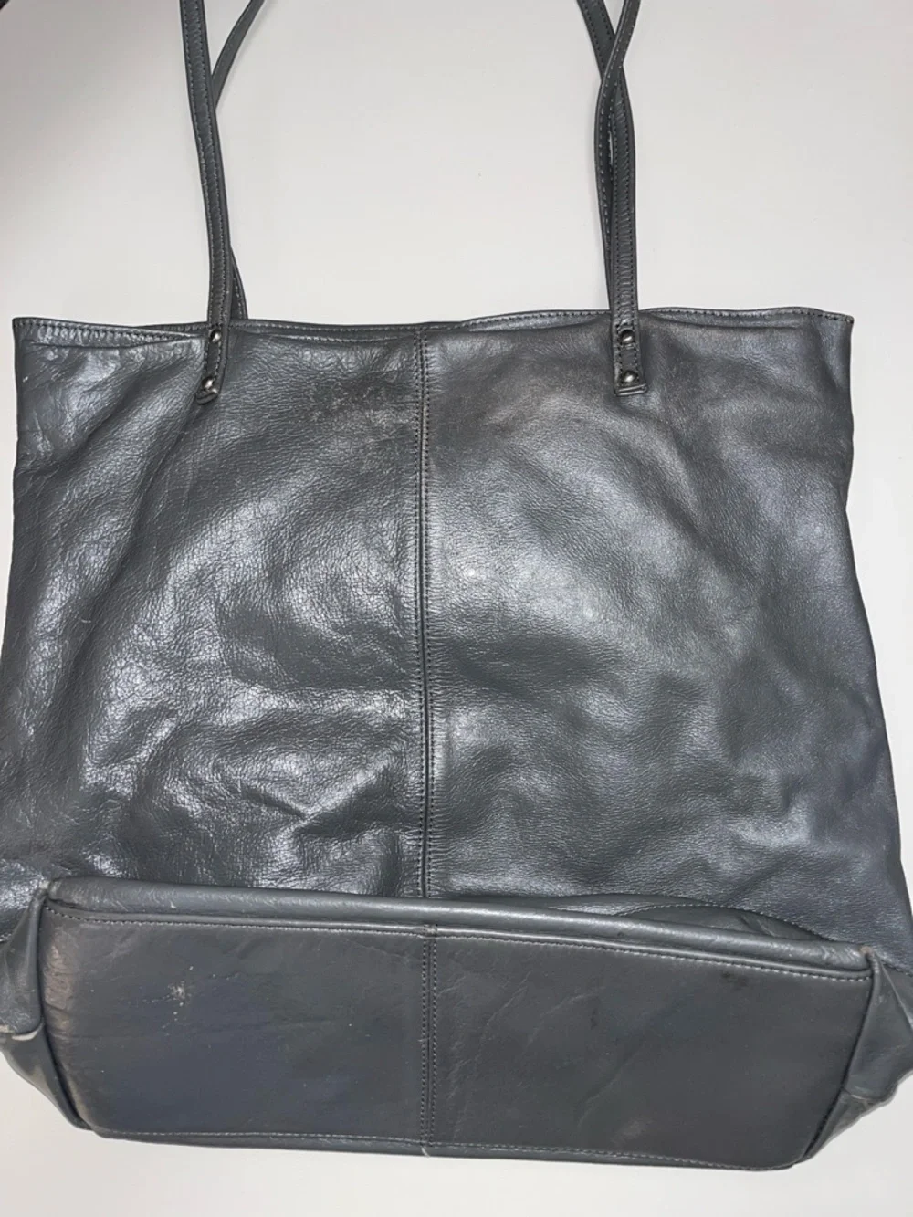 Latico NJ USA Gray Leather Shoulder Tote